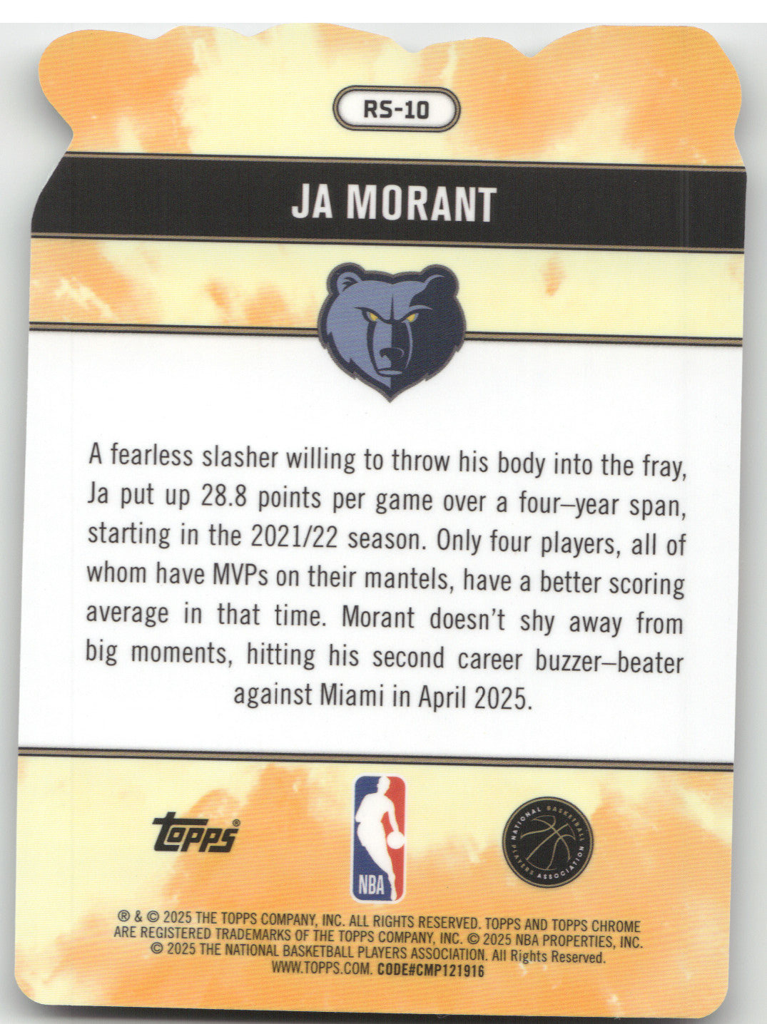 2025 Topps Chrome Rock Stars Ja Morant #RS-10