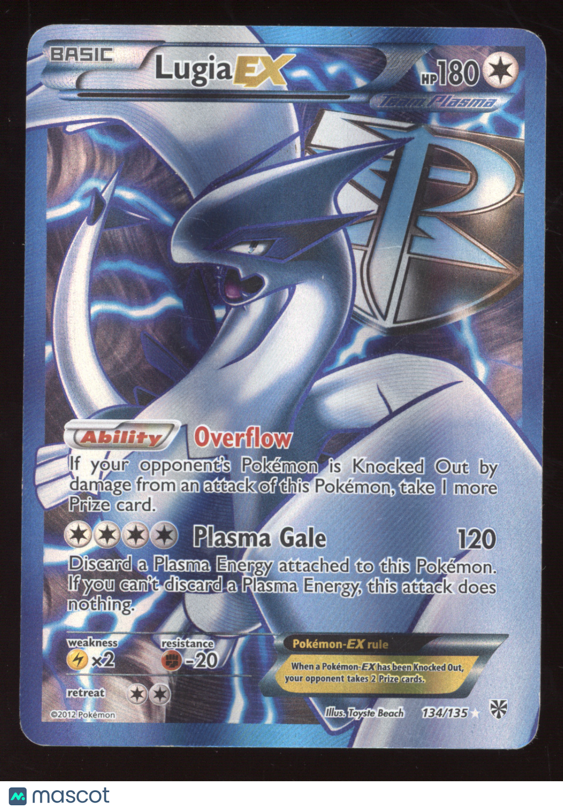 2013 Black & White Plasma Storm Lugia EX Ultra Rare #134/135