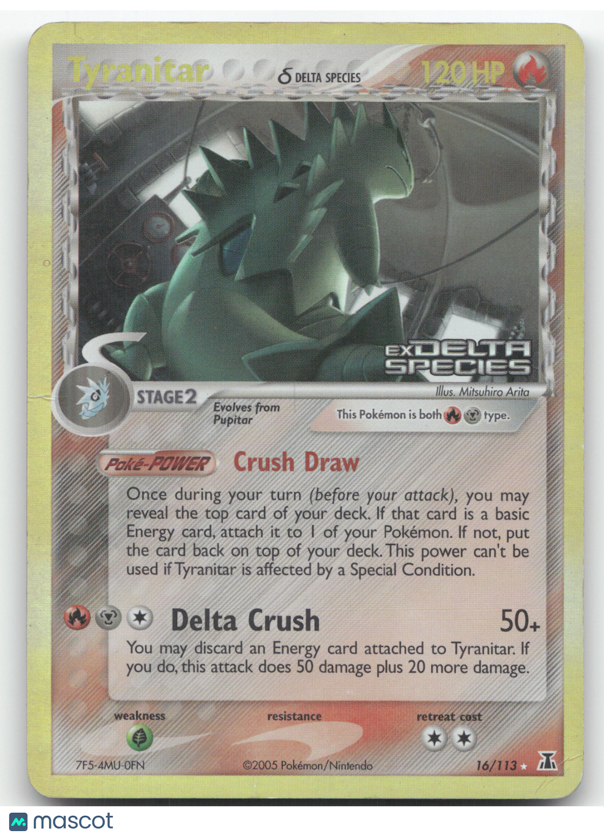 2007 EX Delta Species Tyranitar (expansion stamp) Holo Rare #16/113