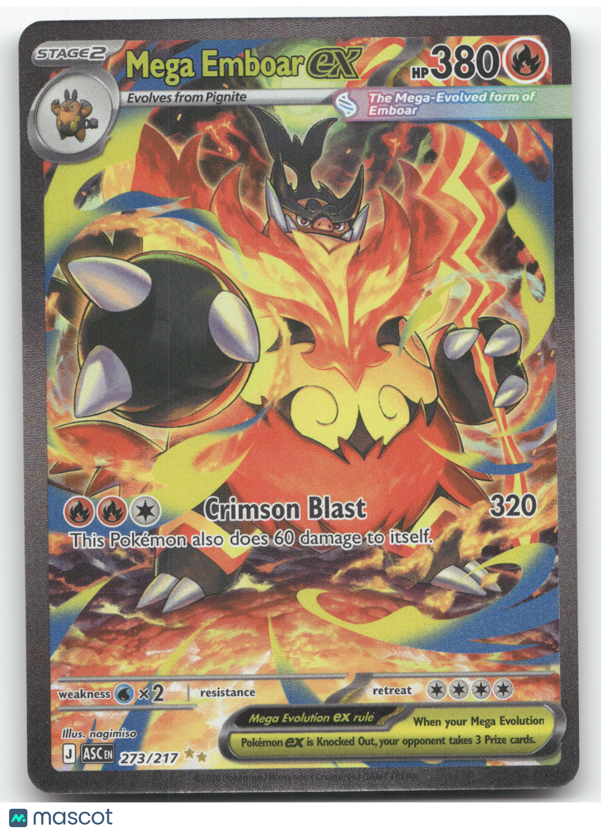 2026 Mega Evolution Ascended Heroes Mega Emboar ex Secret Rare #273/217