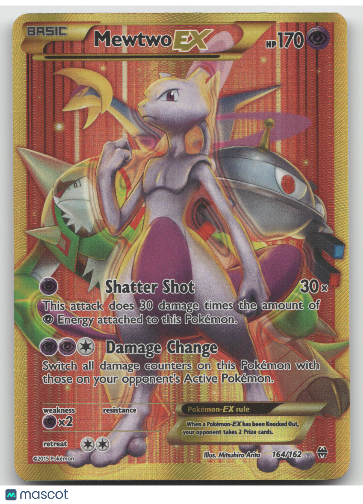 2015 XY BREAKthrough Mewtwo EX Secret Rare #164/162