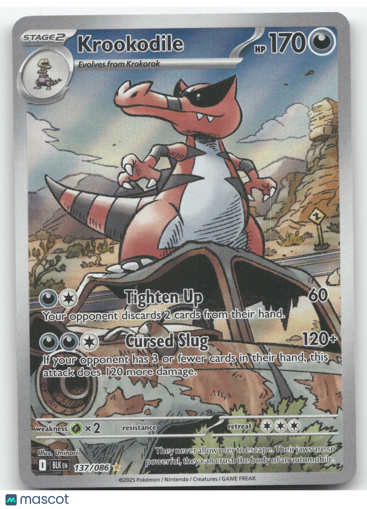 2025 Scarlet & Violet Black Bolt Krookodile Secret Rare #137/086