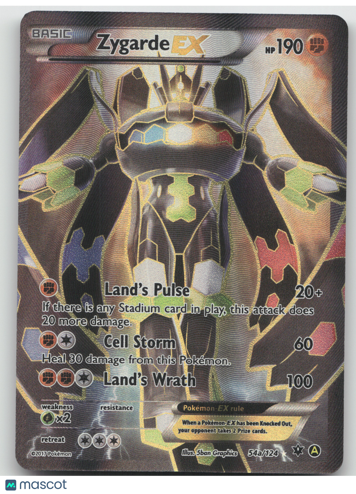 2016 XY Fates Collide Yellow A Alternate Zygarde EX Holo Rare #54a/124