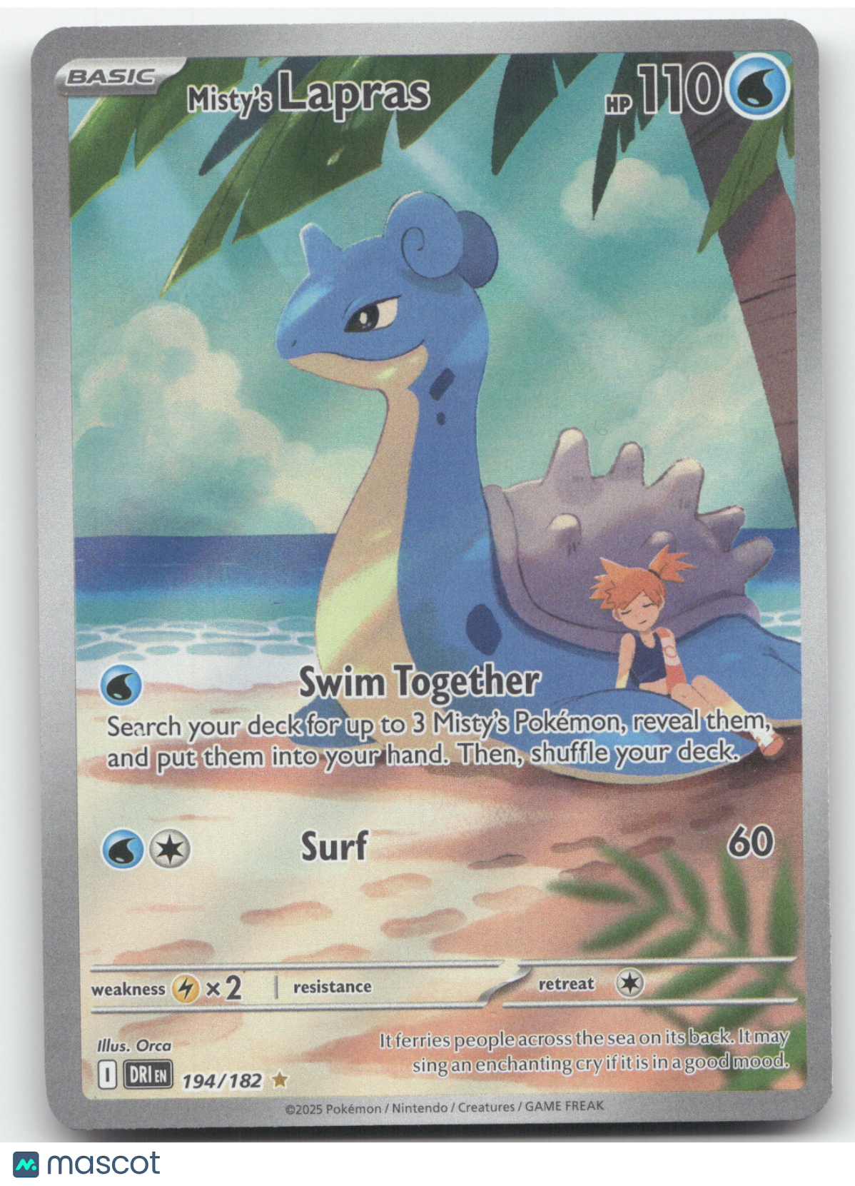 2025 S&V Destined Rivals Misty's Lapras Secret Rare #194/182