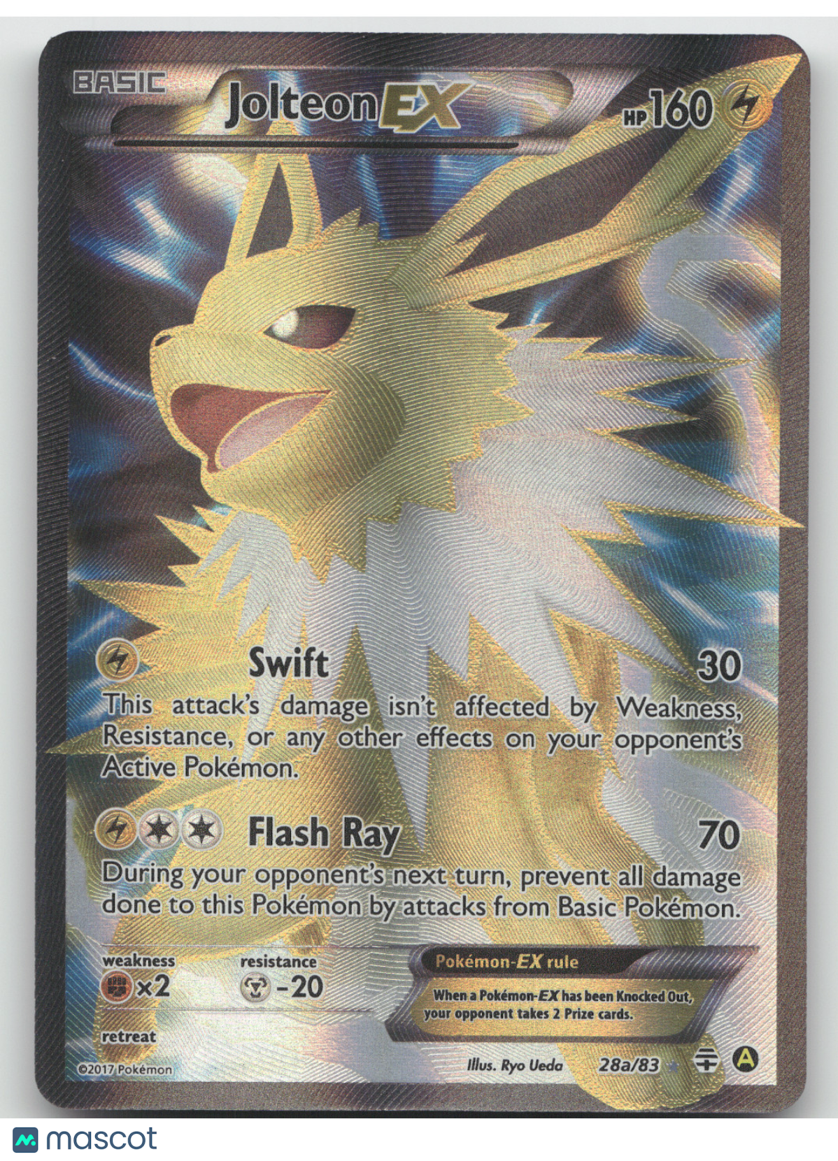 2017 XY Generations Yellow A Alternate Jolteon EX Holo Rare #28a/83