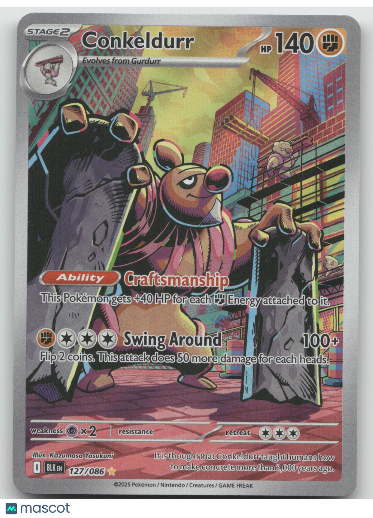 2025 Scarlet & Violet Black Bolt Conkeldurr Secret Rare #127/086