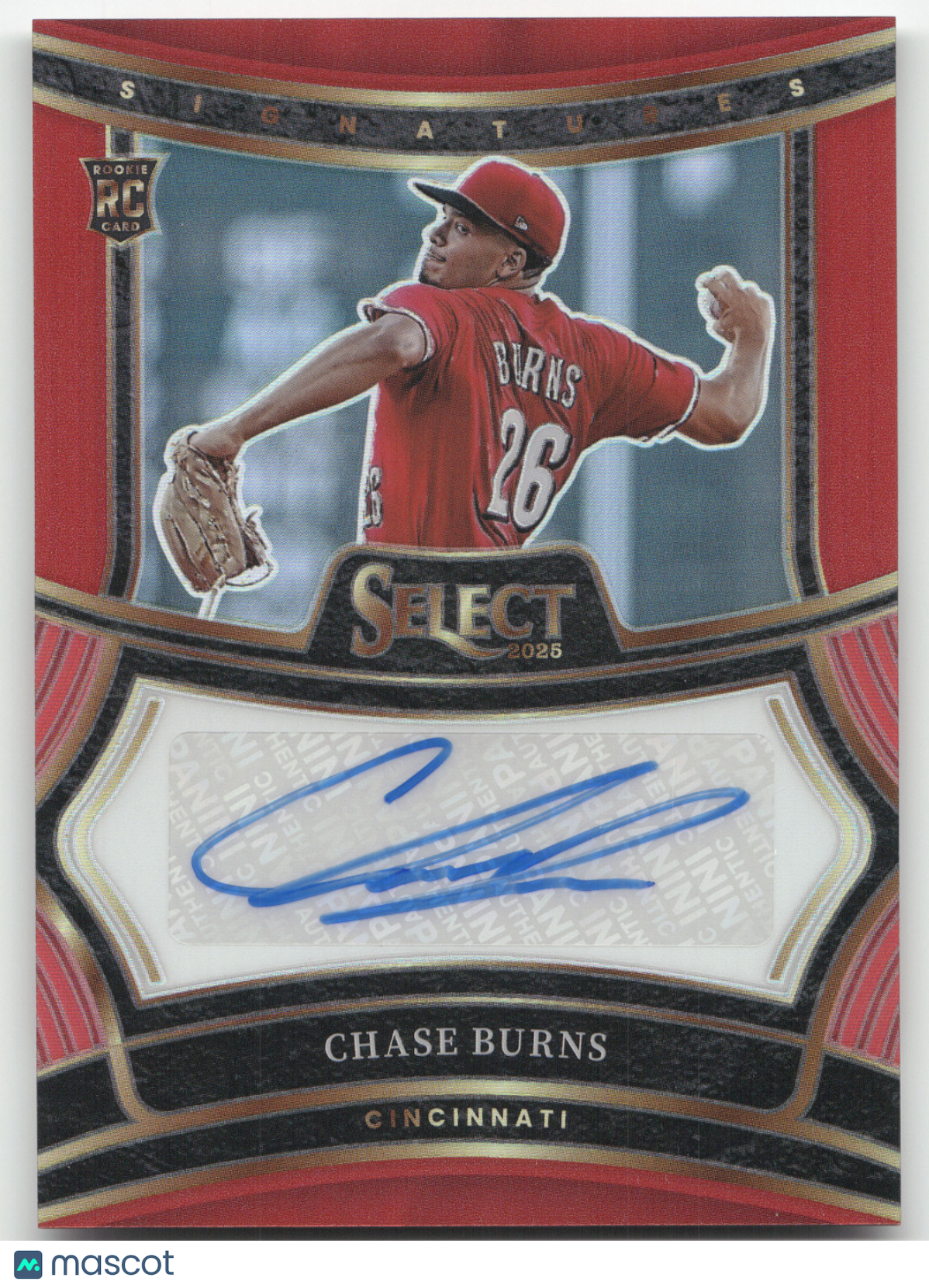2025 Panini Select Chase Burns Red Auto 48/99