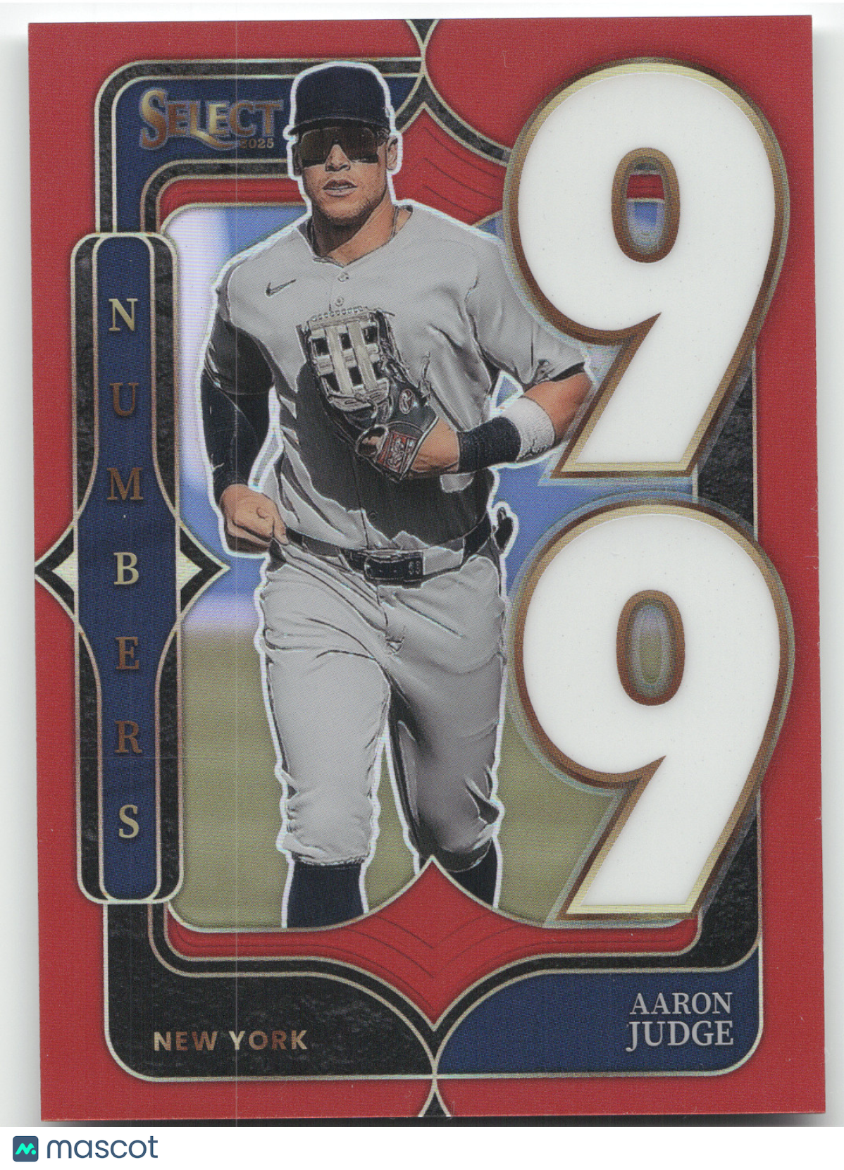 2025 Panini Select Numbers Prizm Aaron Judge #8 Red 37/99 Numbers