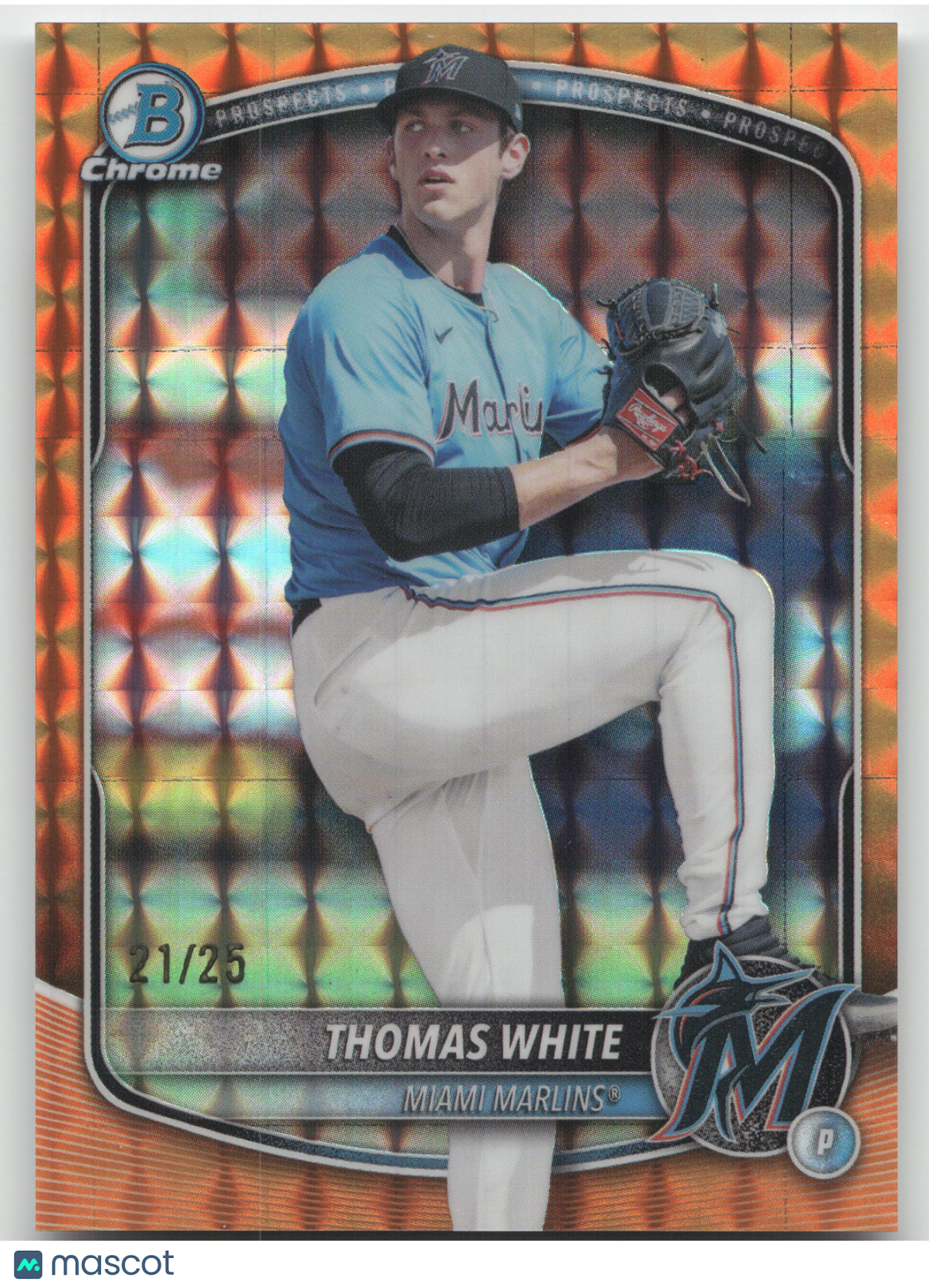 2025 Bowman Chrome Thomas White #BDC-26 Orange Geometric 5/25