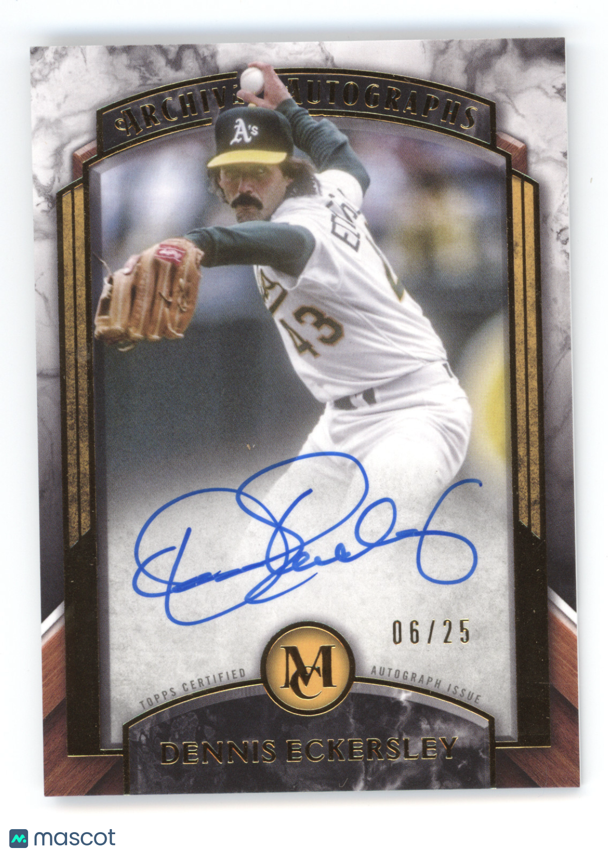 2022 Topps Museum Collection Archival Autographs Dennis Eckersley 06/25