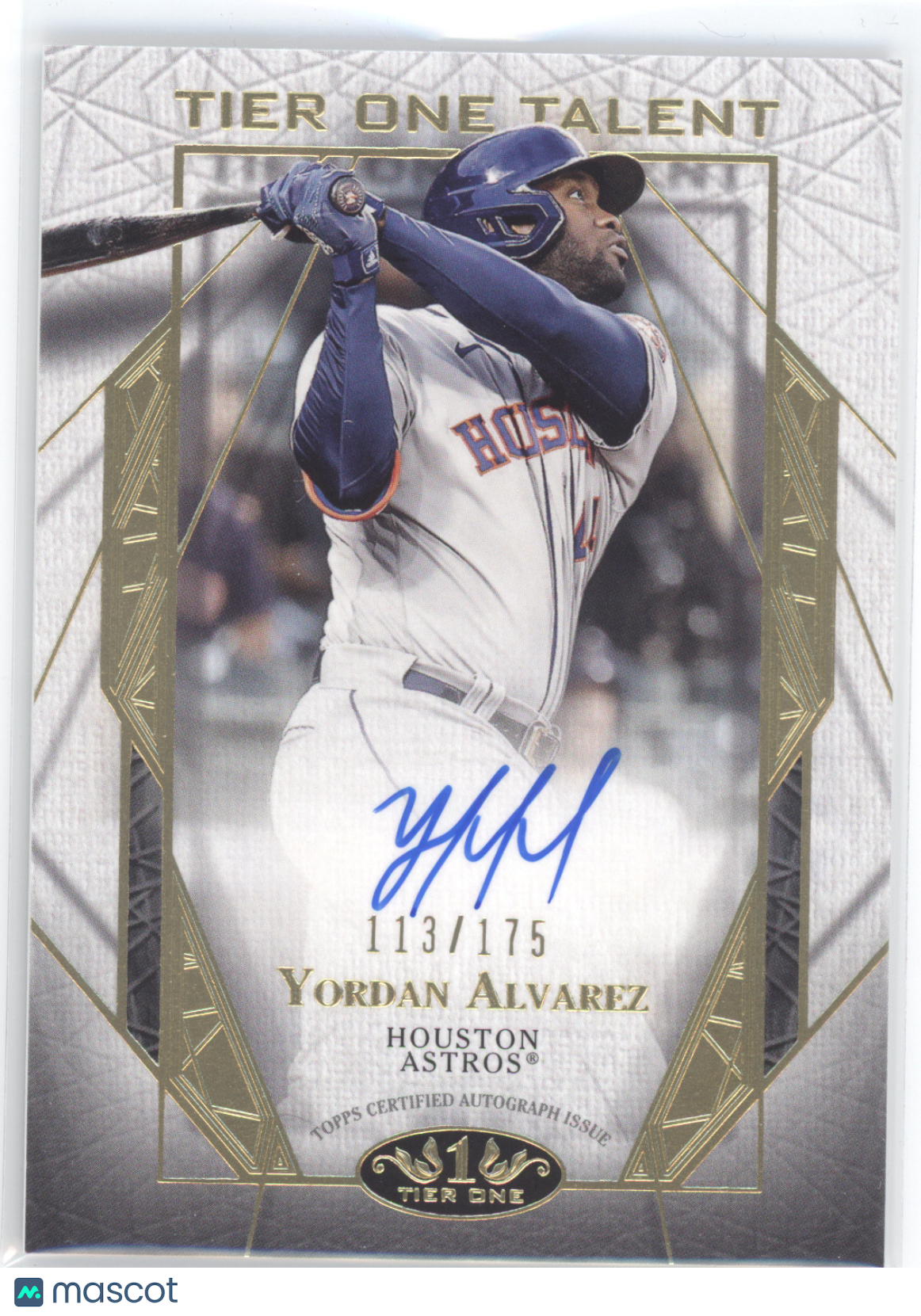 2022 Topps Tier One Tier One Talent Yordan Alvarez #T1TA-YA 113/175 Auto