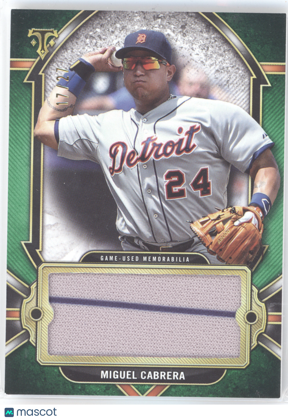 2024 Topps Triple Threads Miguel Cabrera #SJR-MC Green Jumbo Relic Card