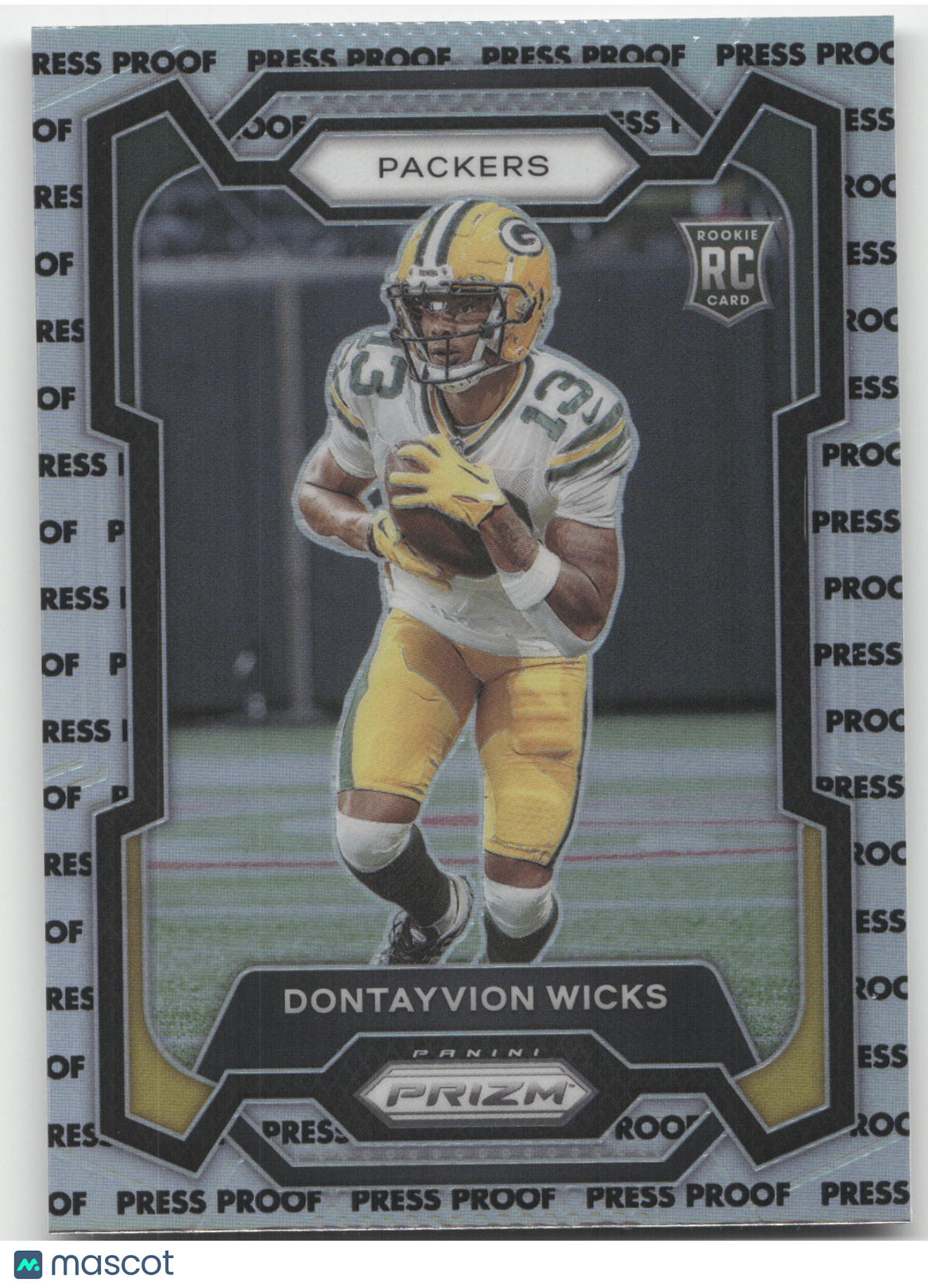 2023 Panini Prizm Football Dontayvion Wicks #333 Press Proof RC