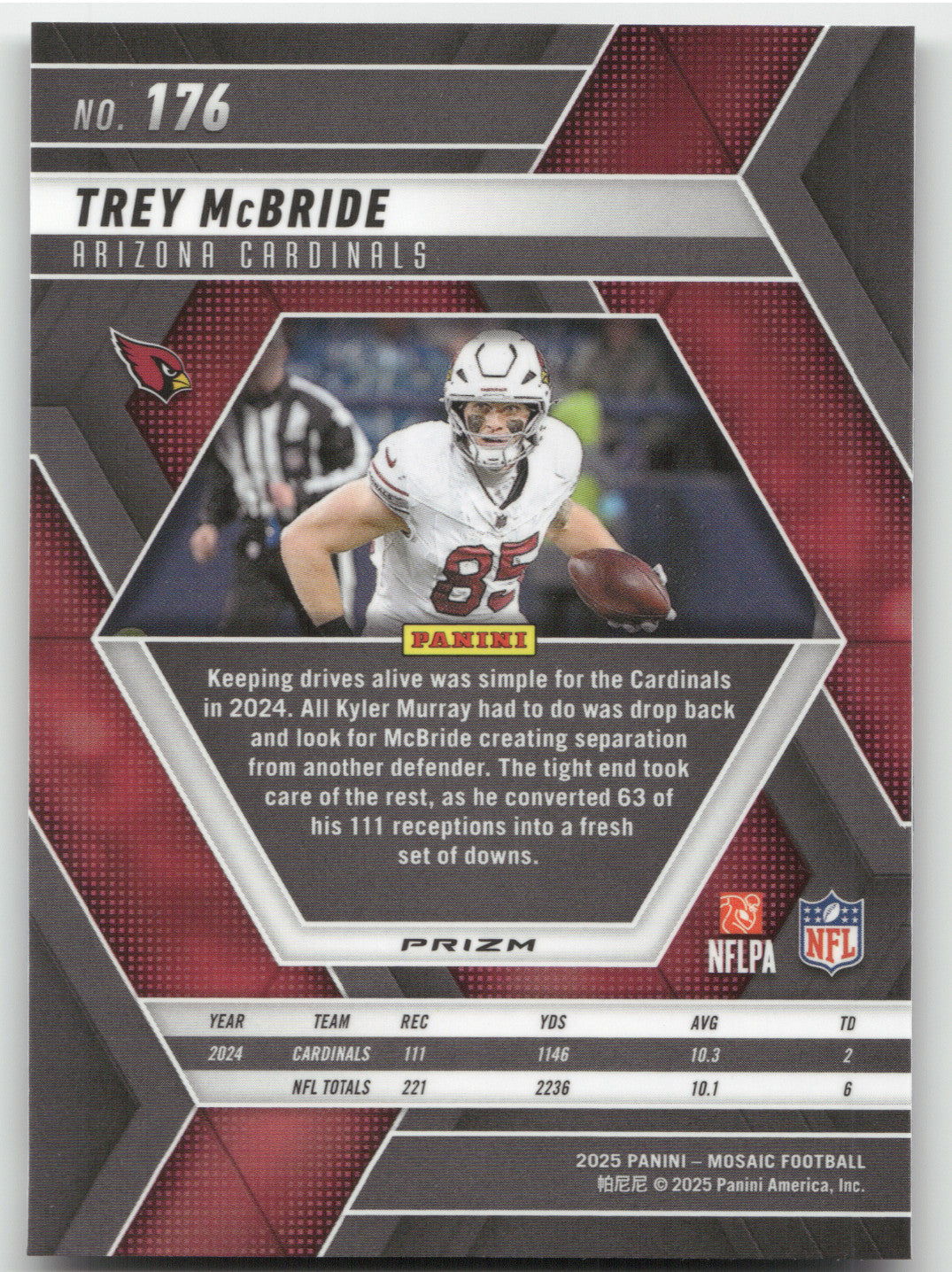 2025 Panini Mosaic Trey McBride #176 Genesis