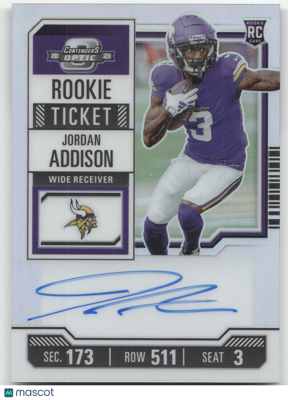 2024 Panini Contenders Optic Jordan Addison #120 Silver RC
