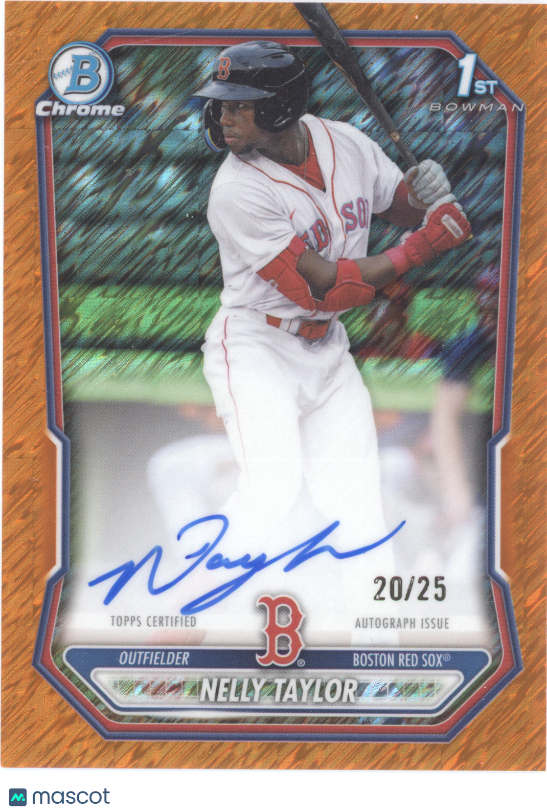 2026 Bowman Chrome Nelly Taylor #CPA-NT Orange Shimmer Refractor Auto 20/25