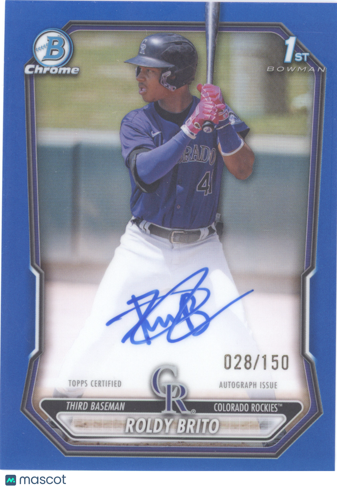 2026 Bowman Chrome Roldy Brito #CPA-RB Blue Refractor Auto 028/150