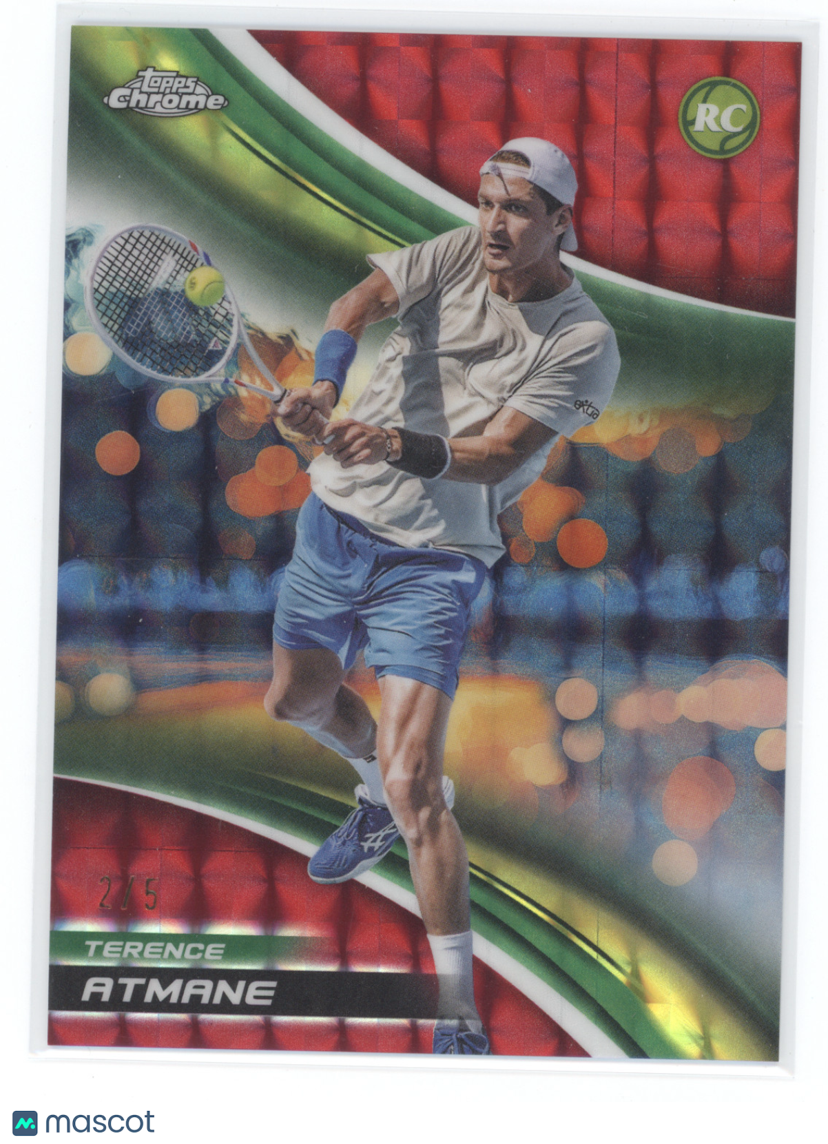 2025 Topps Chrome Tennis Terence Atmane #175 Red Geometric 2/5 RC