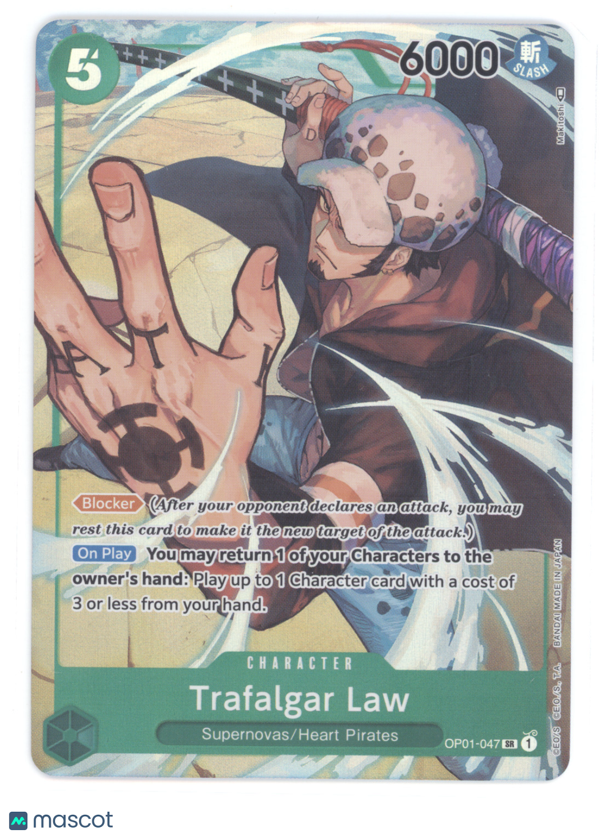 2022 One Piece Card Game Romance Dawn Trafalgar Law Alternate Art #OP01-047
