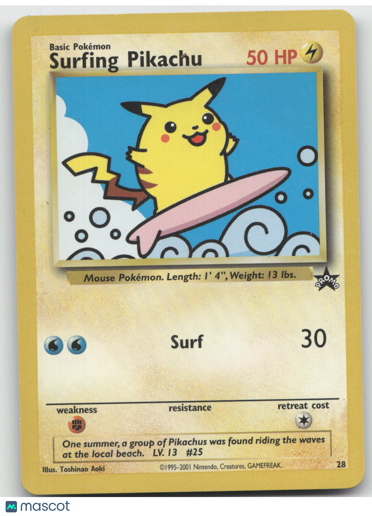 2001 Wizards Surfing Pikachu Black Star Promo #28