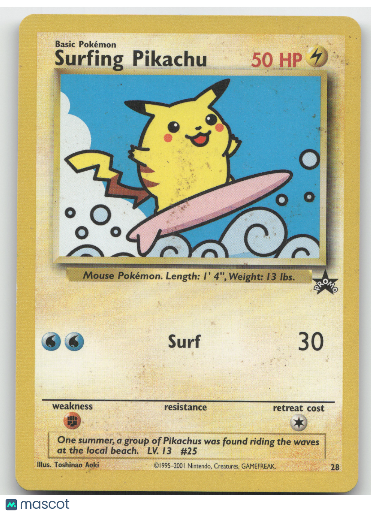2001 Wizards Surfing Pikachu Black Star Promo #28