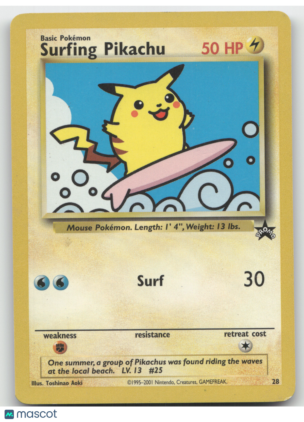 2001 Wizards Surfing Pikachu Black Star Promo #28