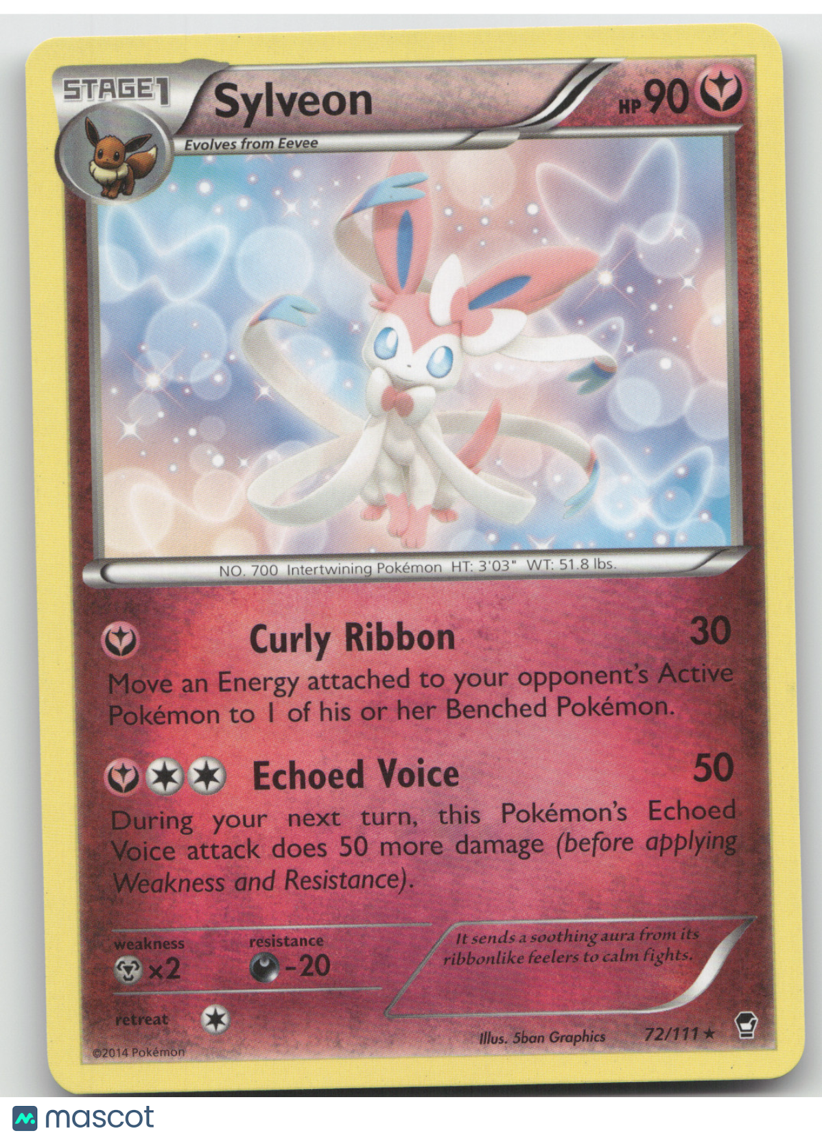 2014 XY Furious Fists Sylveon Rare #72/111