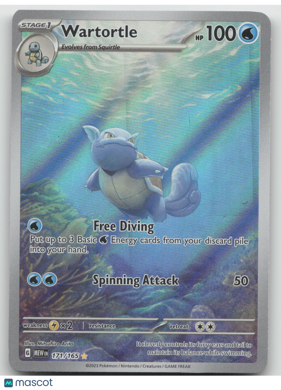 2023 Scarlet & Violet 151 Wartortle Secret Rare #171/165