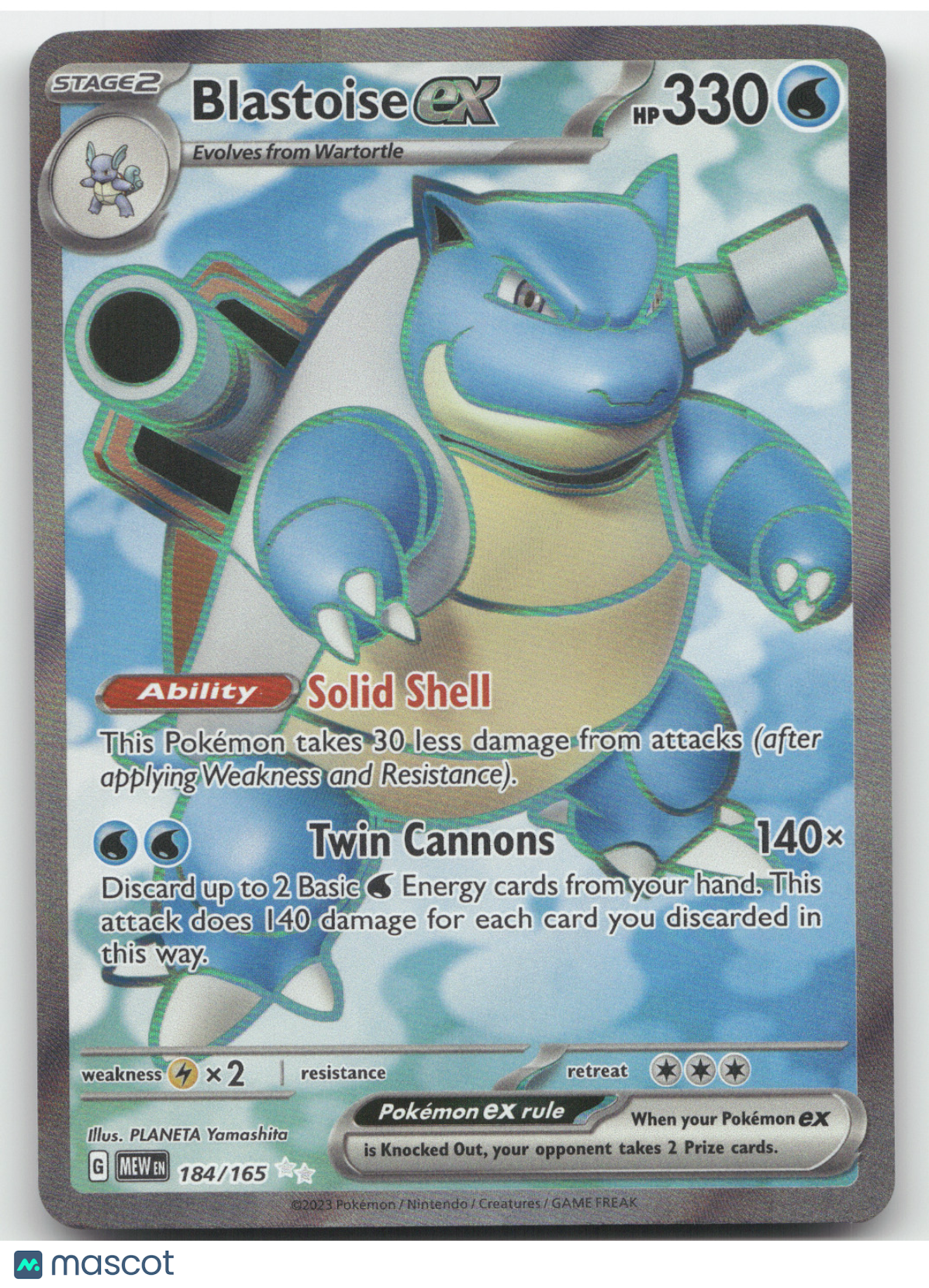2023 Scarlet & Violet 151 Blastoise ex Secret Rare #184/165