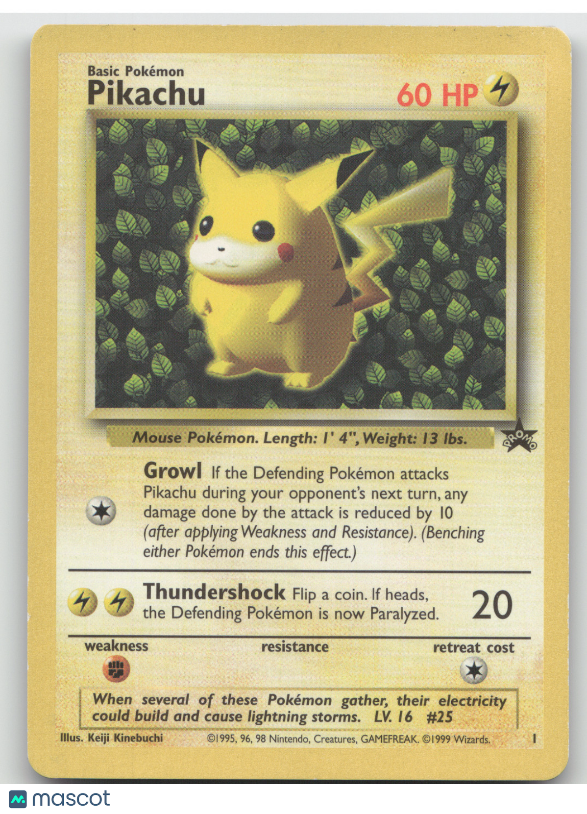 1999 Wizards of the Coast Pikachu Black Star Promo #1