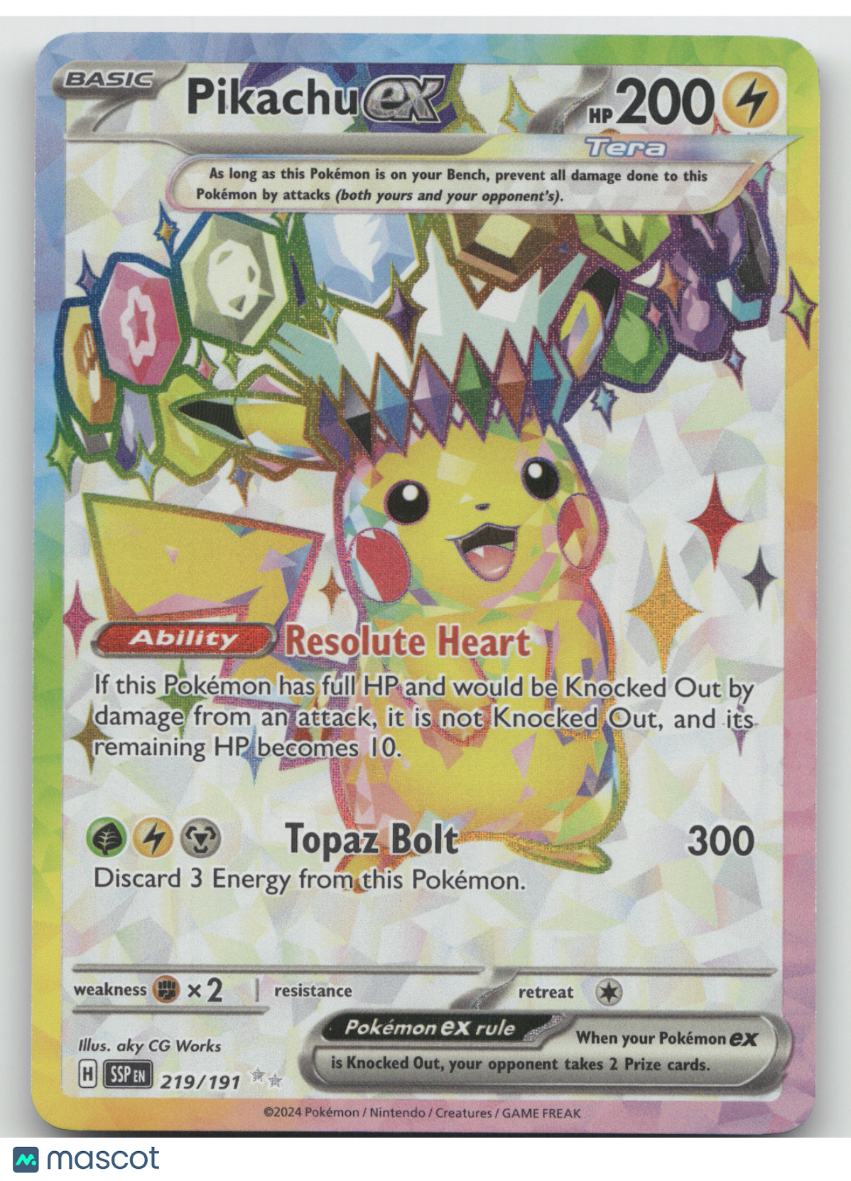 2024 Surging Sparks Pikachu ex Secret Rare #219/191