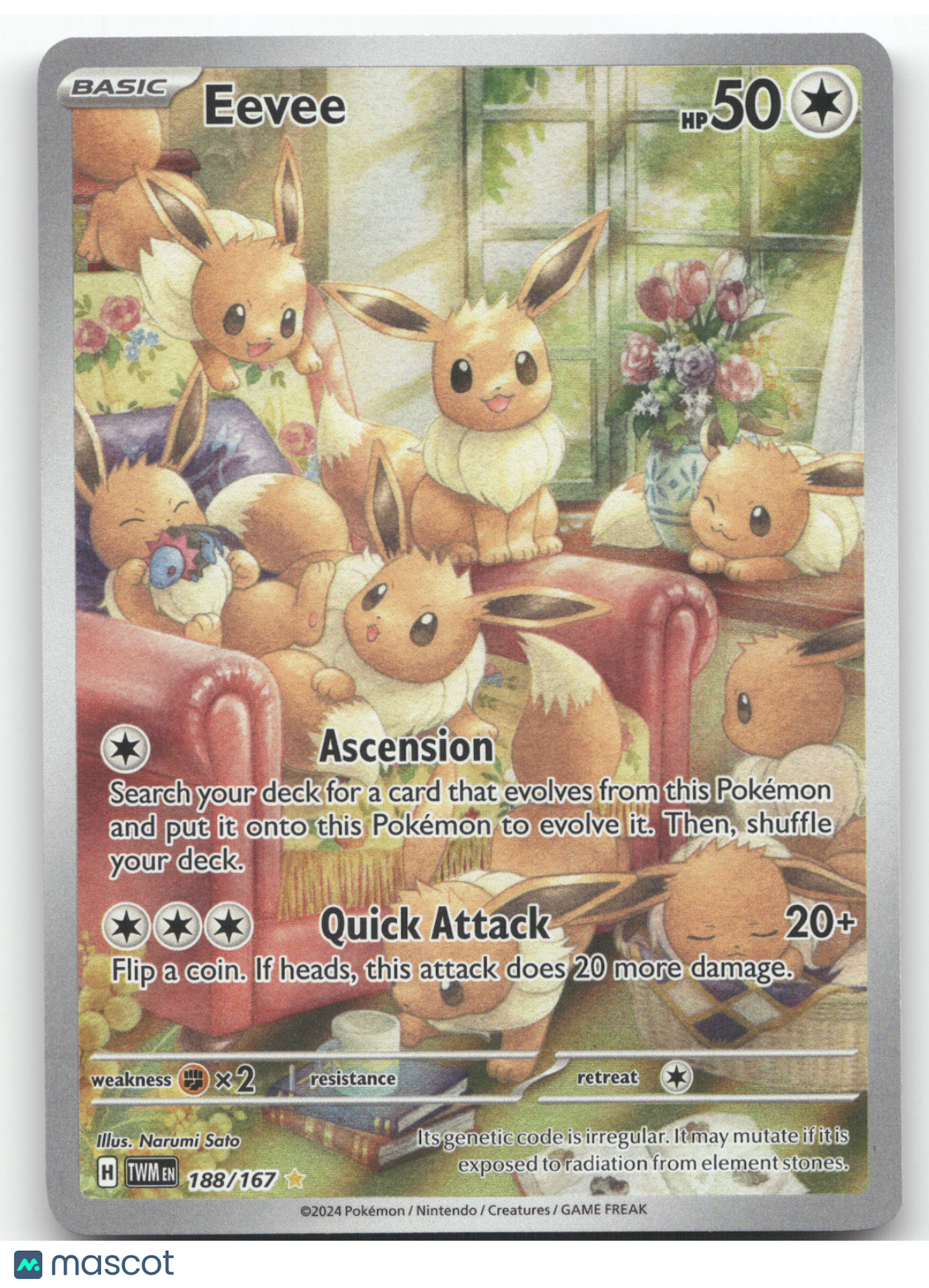 2024 Twilight Masquerade Eevee Secret Rare #188/167