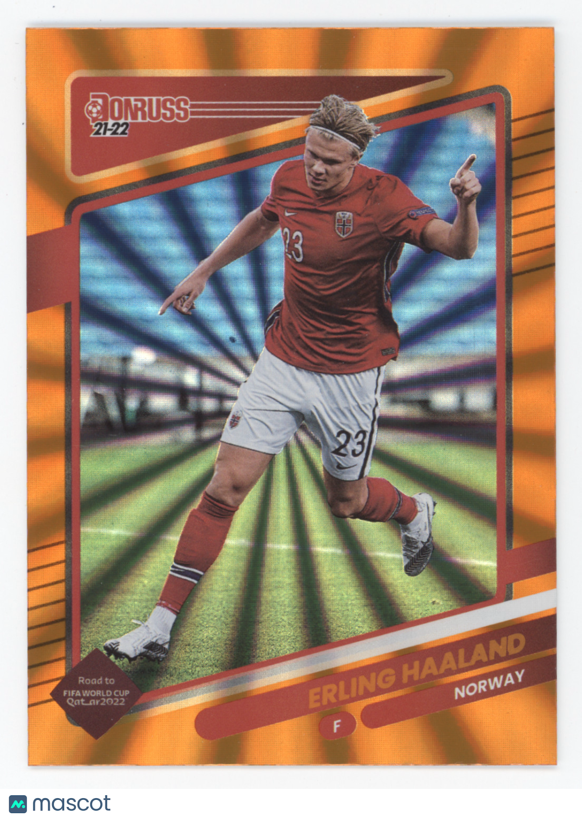 2021 Panini Donruss Soccer Erling Haaland #100 Orange Laser