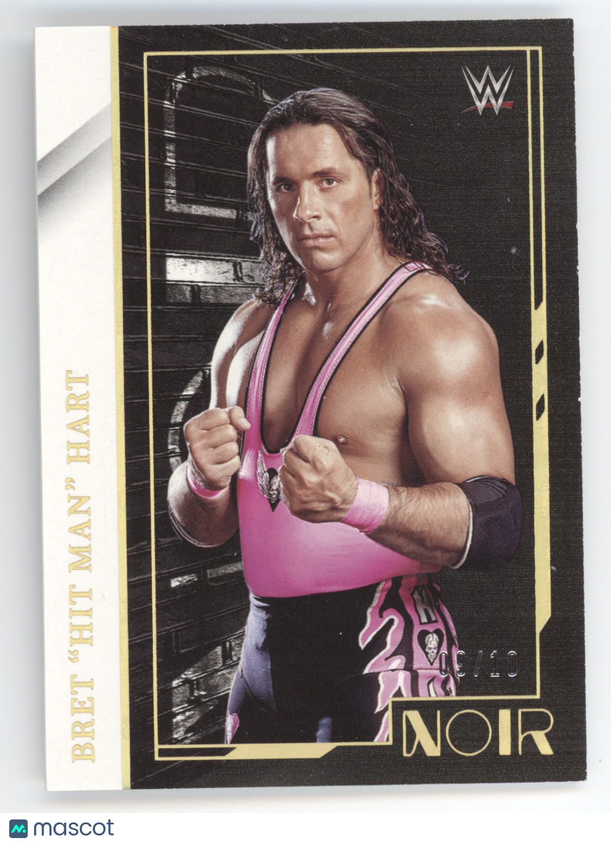 2022 Panini Chronicles Noir WWE Bret "Hit Man" Hart #419 Gold 09/10