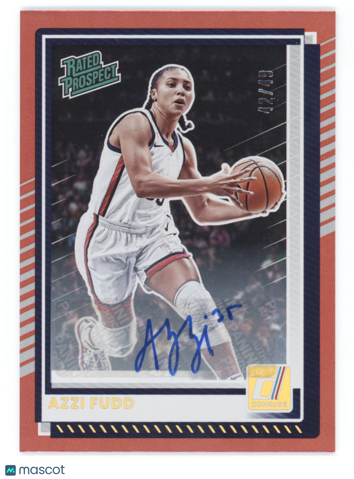 2025 Donruss Rated Prospect Azzi Fudd #87 Red 42/49