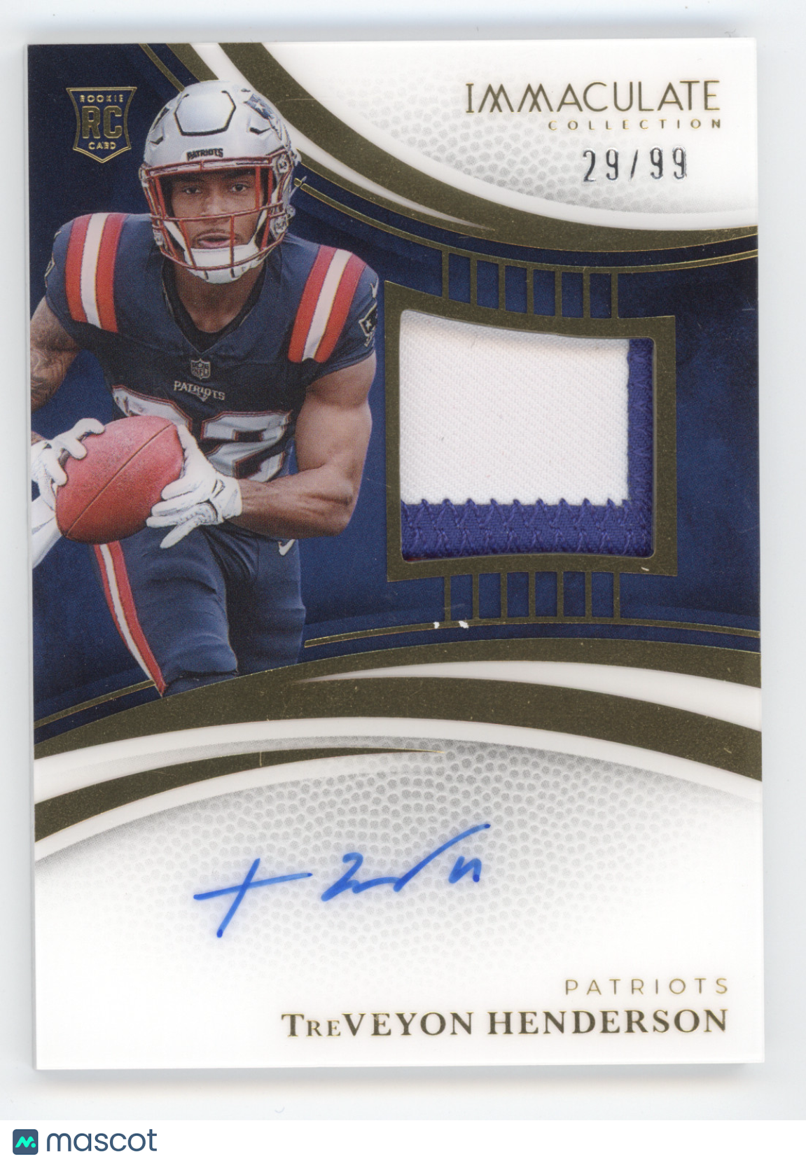 2025 Panini Immaculate Collection TreVeyon Henderson #116 RC Patch Auto 29/99