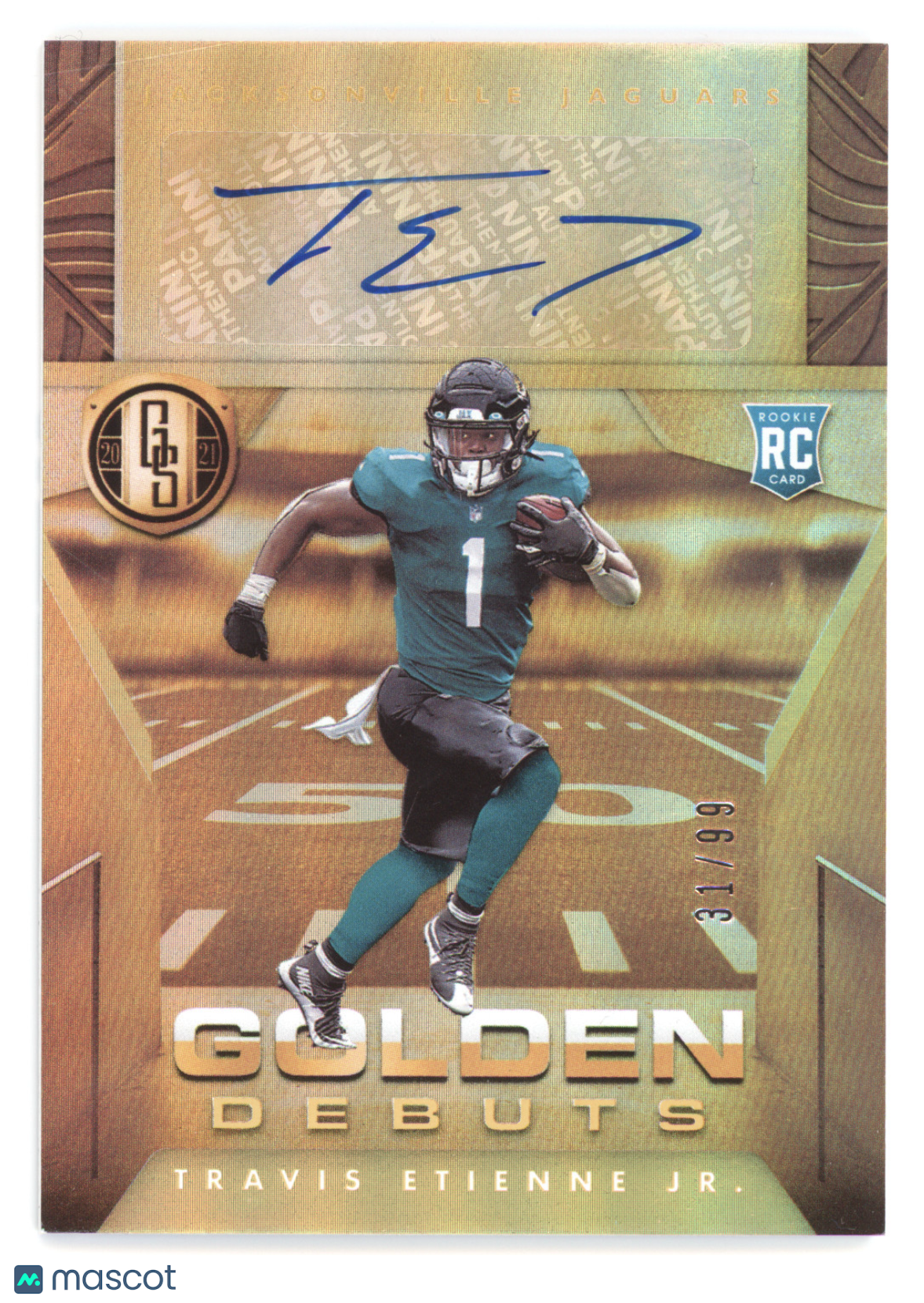 2021 Panini Gold Standard Golden Debuts Travis Etienne Jr. #GDA-TE RC 31/99