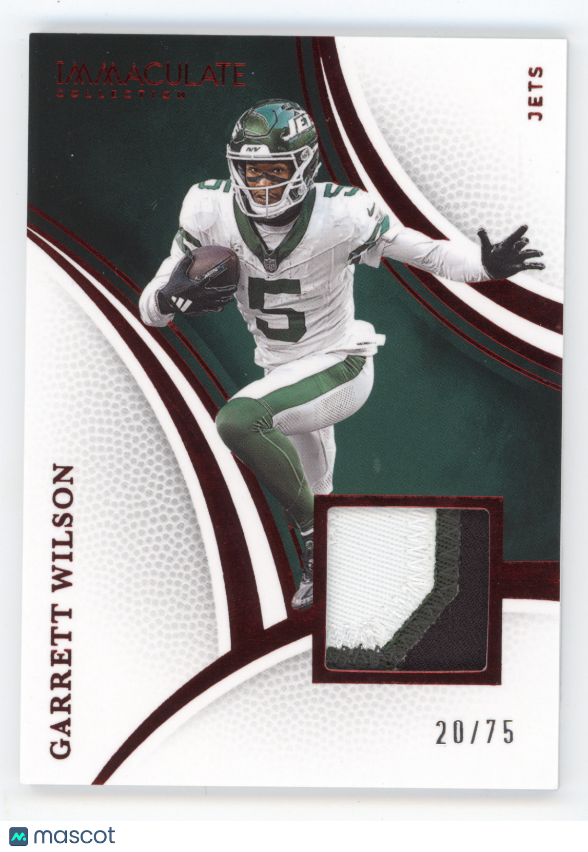 2025 Panini Immaculate Collection Garrett Wilson #90 Red 20/75 Memorabilia