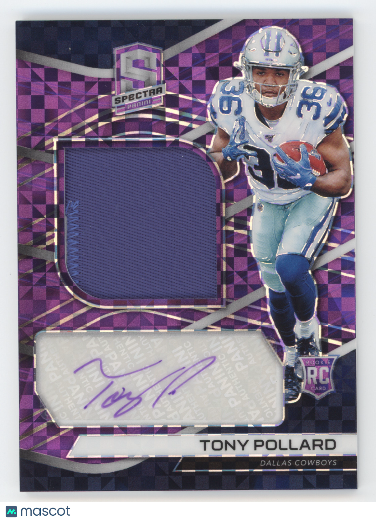 2019 Panini Spectra Tony Pollard #232 Purple 35/35 RC