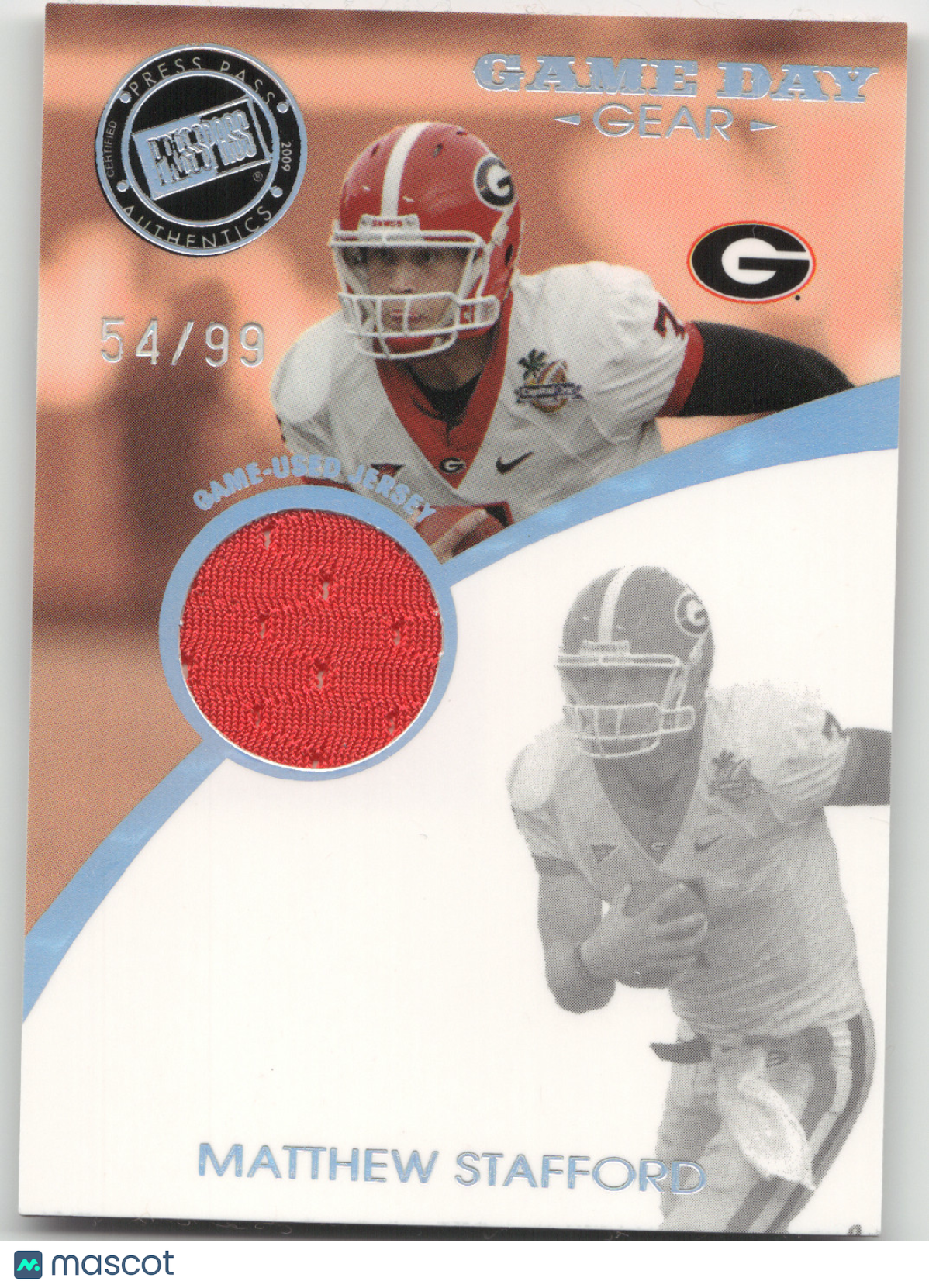 2009 Press Pass SE Game Day Gear Matthew Stafford #GDGMS2 54/99 Game-Used Jersey