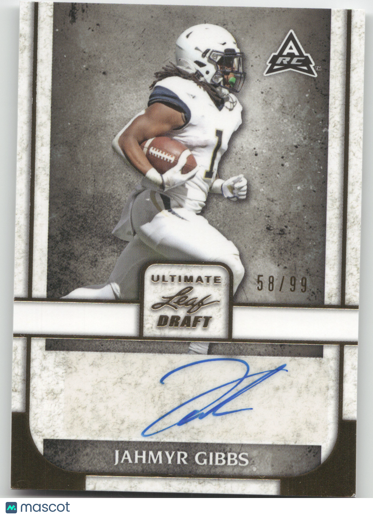 2022 Leaf Ultimate Draft Autographs Jahmyr Gibbs #BA-JG1 58/99