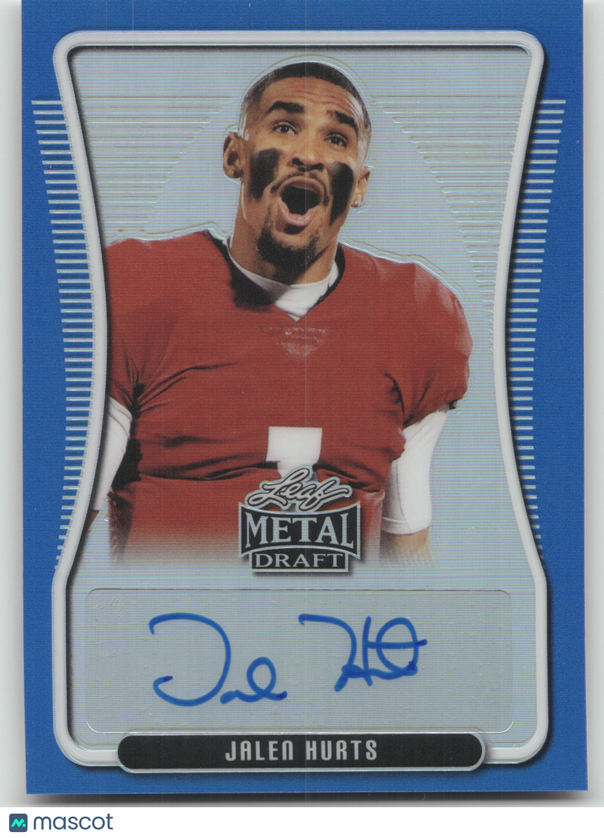 2020 Leaf Metal Draft Autographs Jalen Hurts #BAP-JH1 Blue 14/35