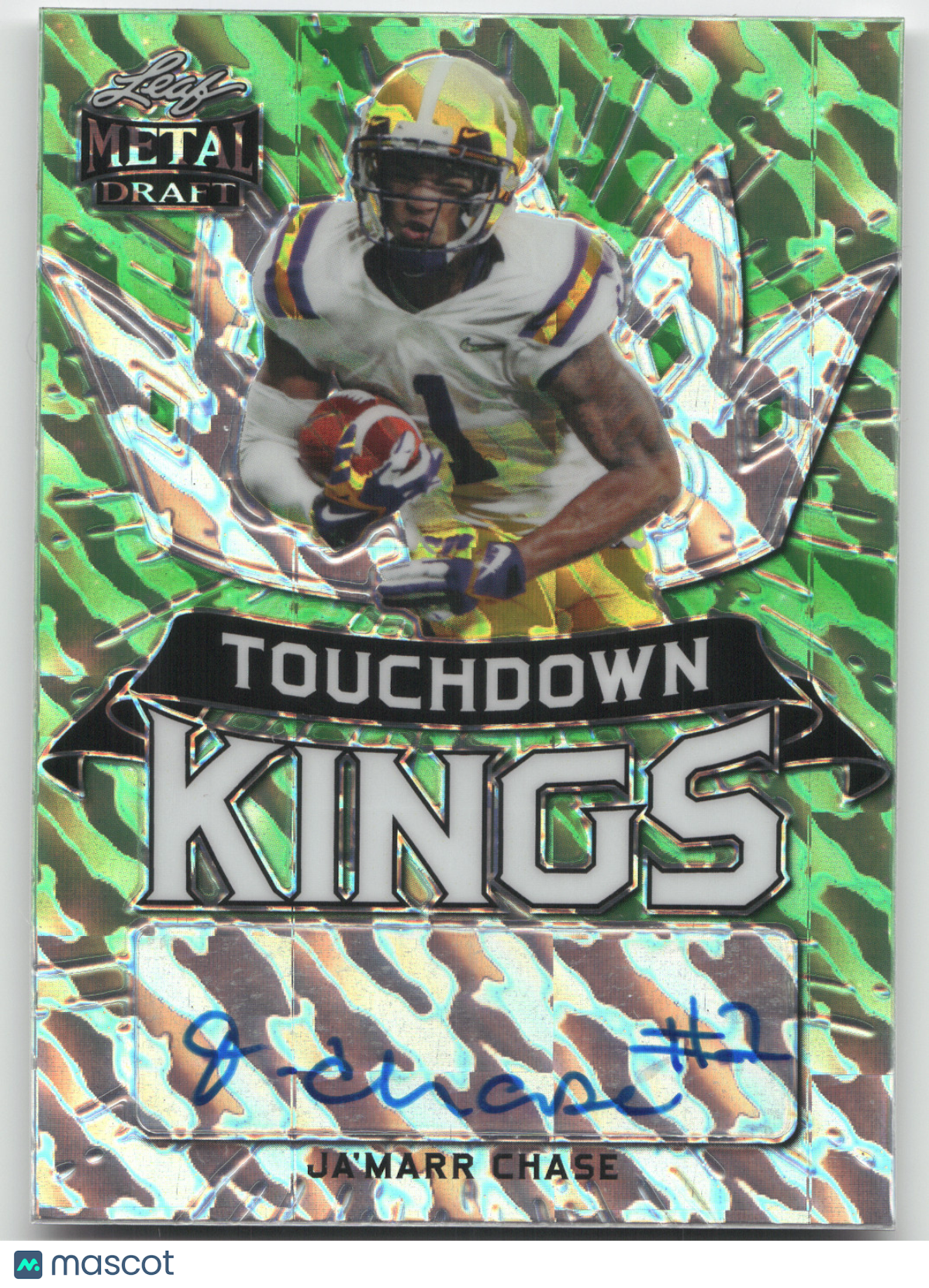 2021 Leaf Metal Draft Touchdown Kings Ja'Marr Chase #TK-JMC Green 2/10