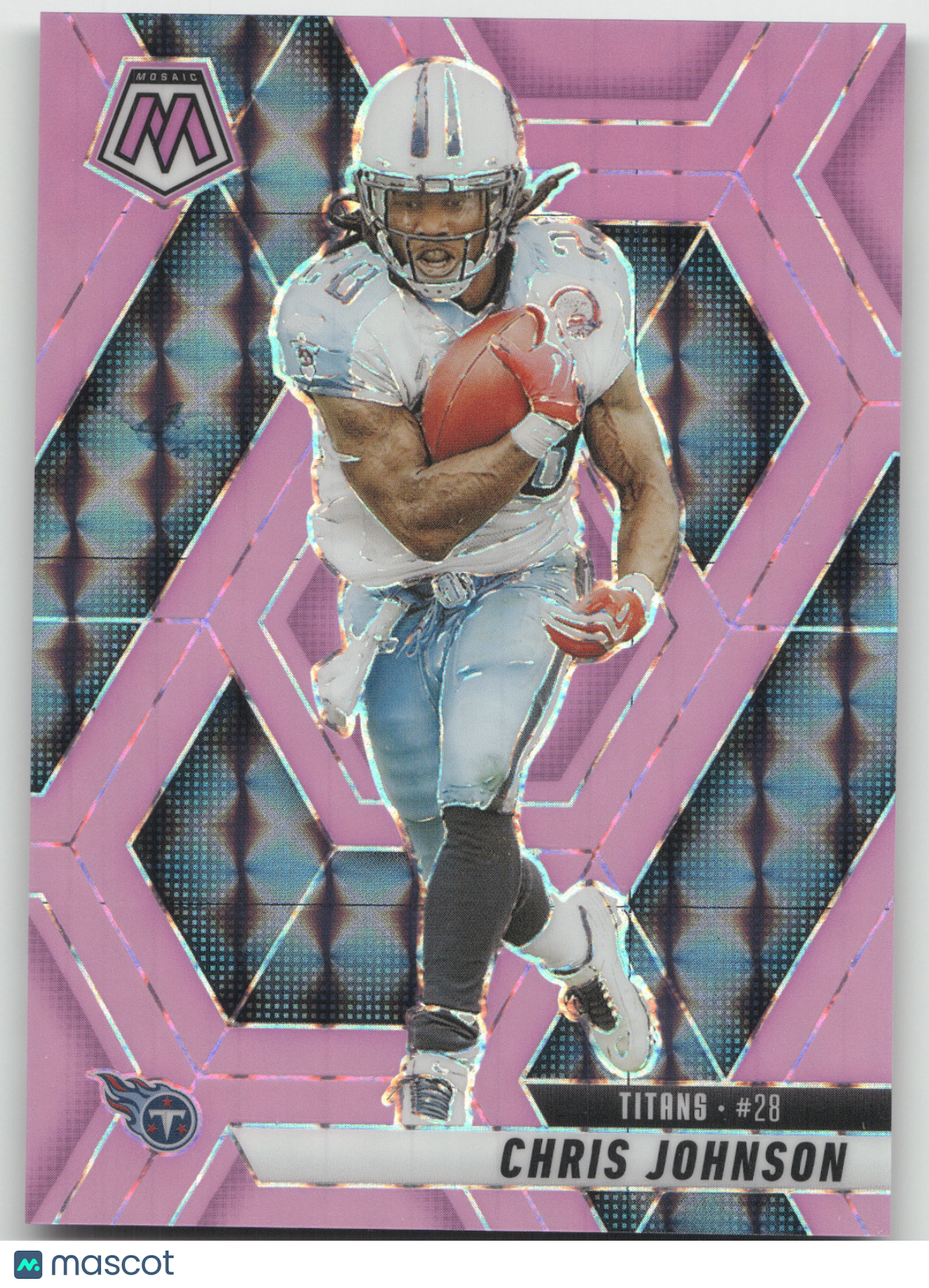 2025 Panini Mosaic Prizm Chris Johnson #224 Pink Fluorescent 07/10