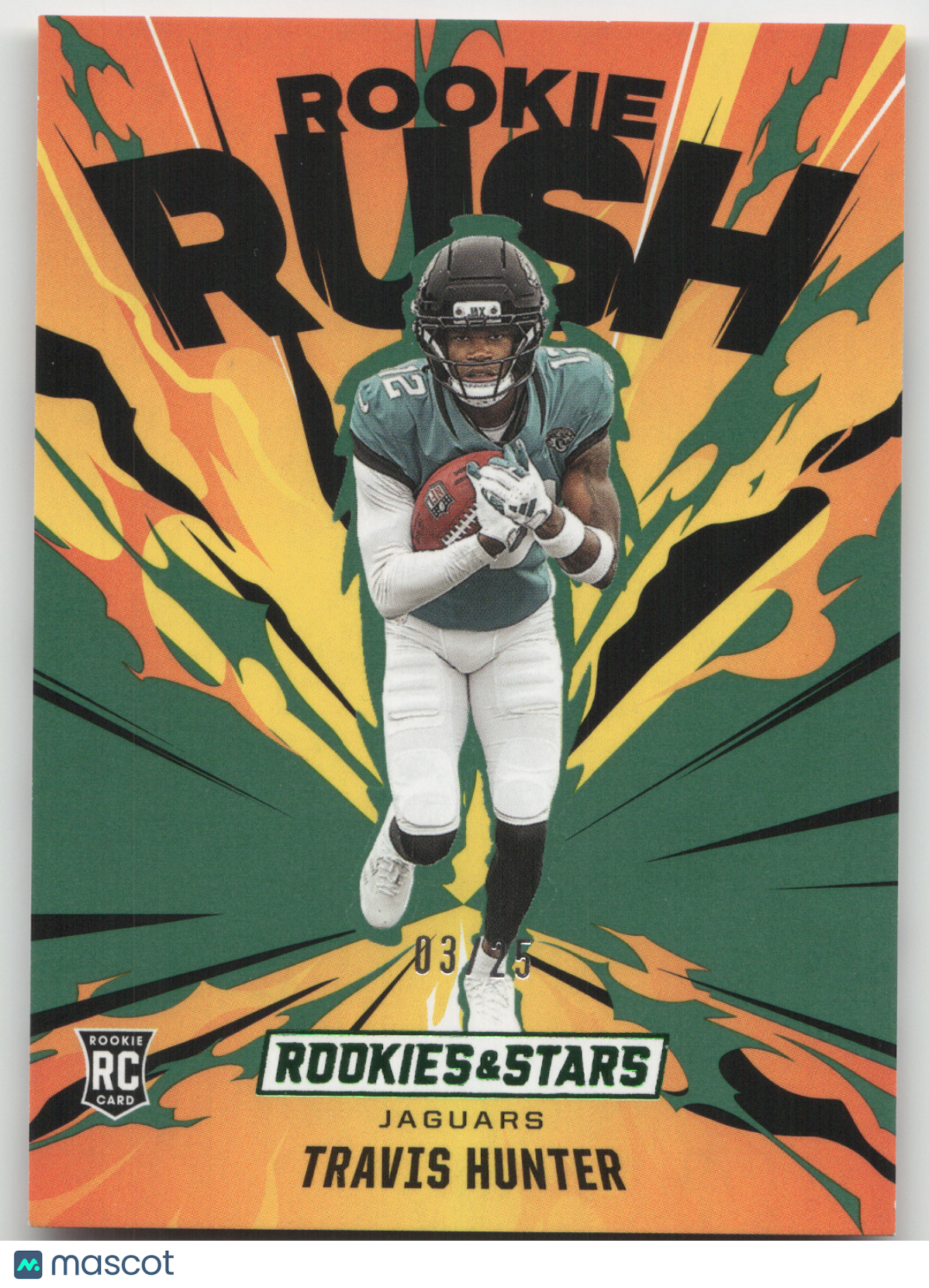 2025 Panini Rookies & Stars Rookie Rush Travis Hunter #10 Orange 03/25 RC