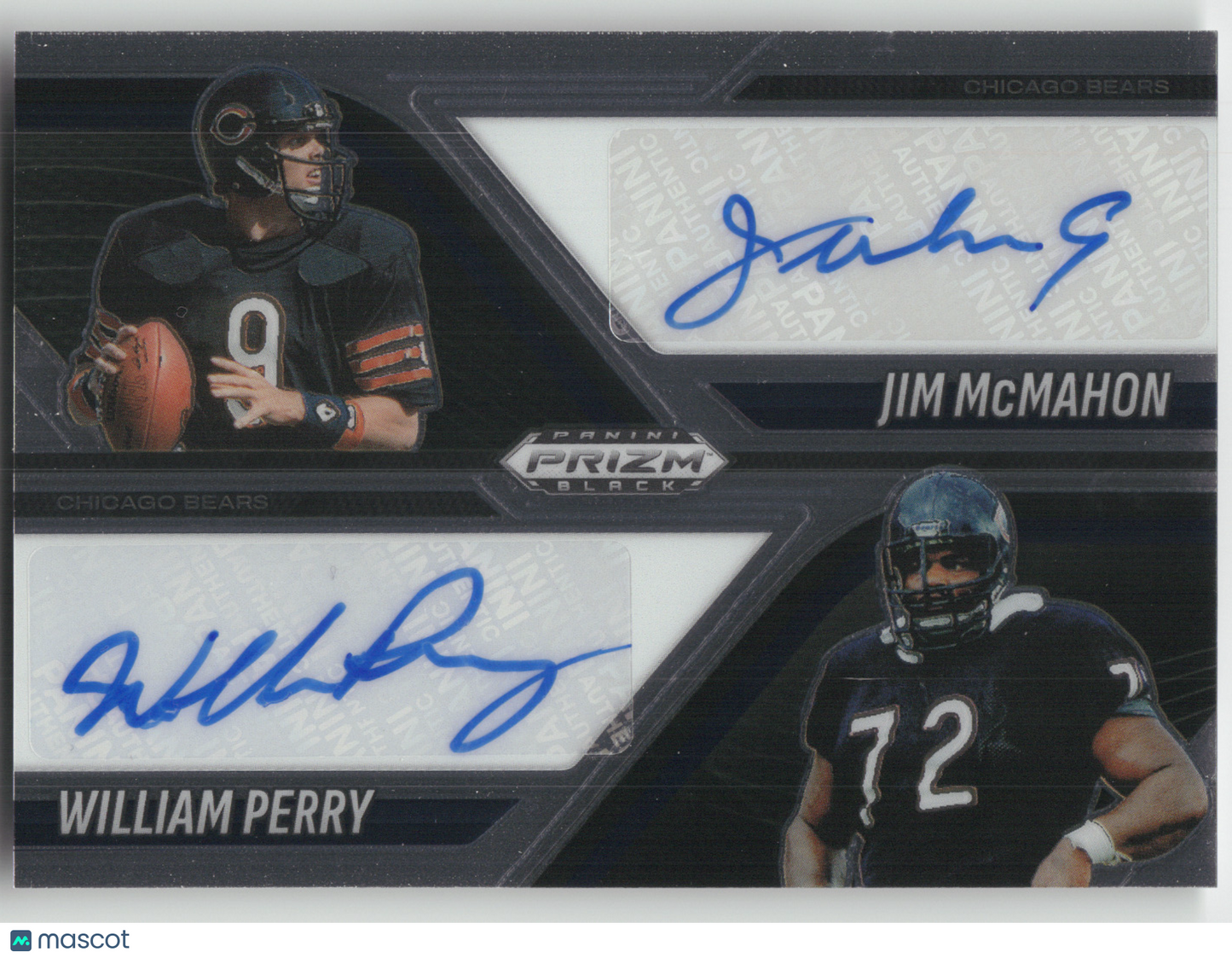 2025 Panini Prizm Black Dual Autographs William Perry Jim McMahon #DA-CHI