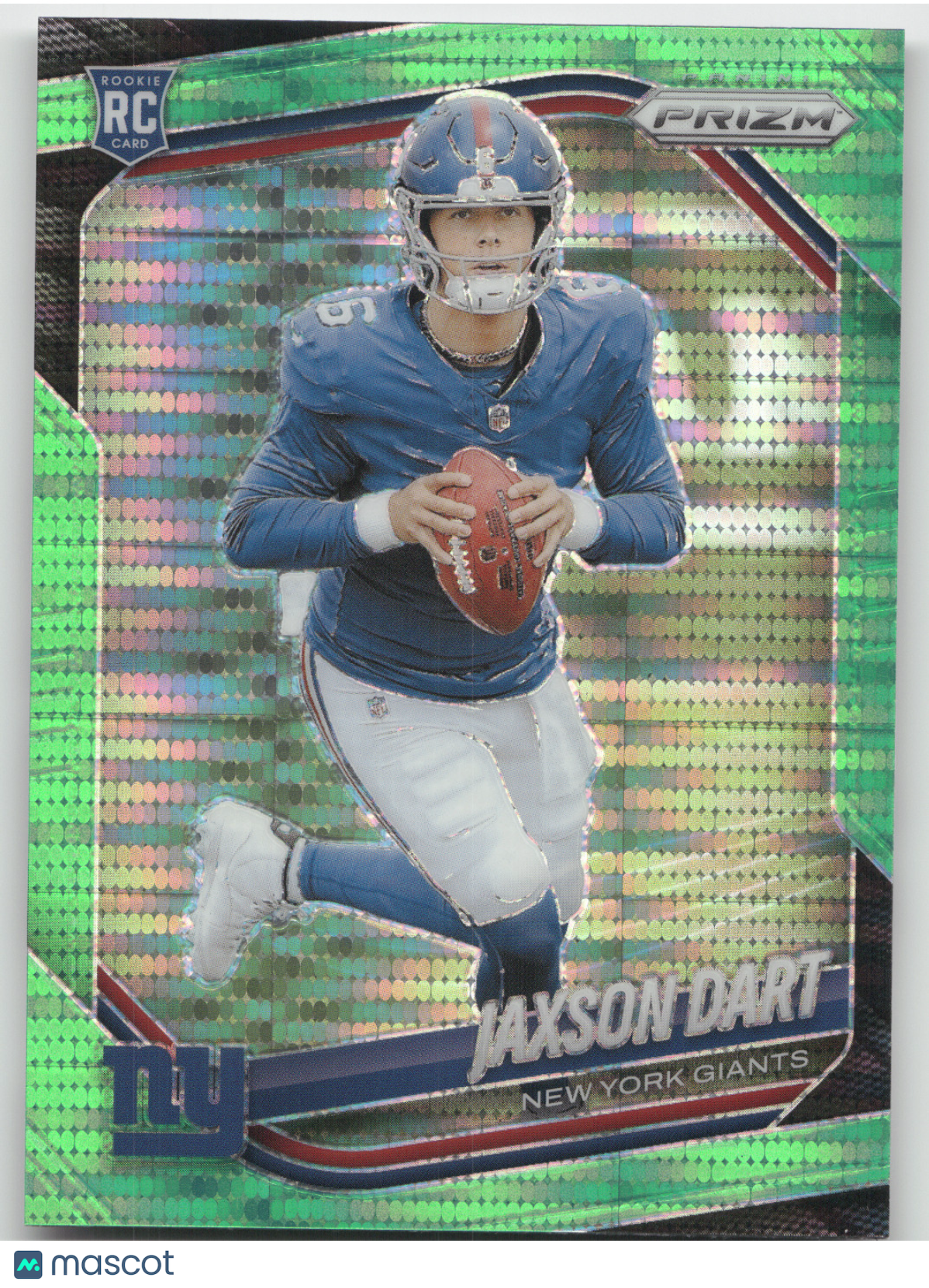 2025 Panini Prizm Football Jaxson Dart #332 Green Pulsar RC