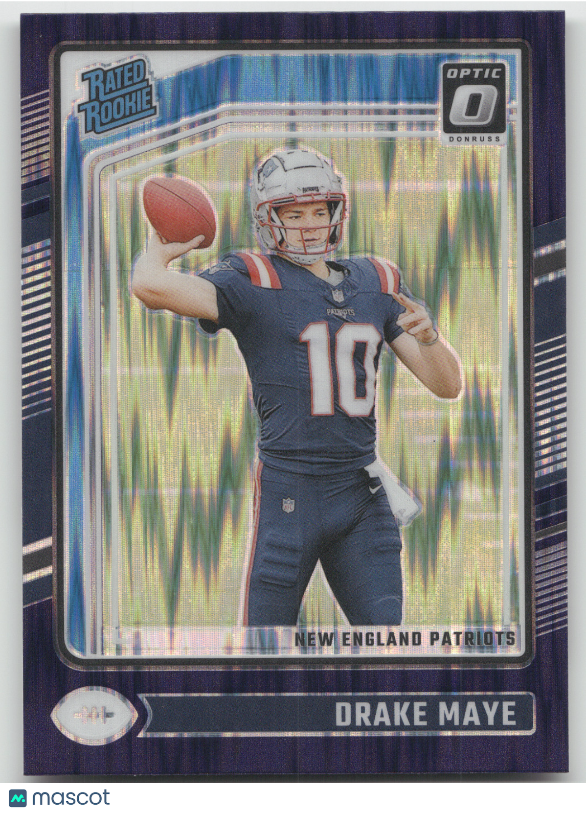 2024 Donruss Optic Rated Rookie Drake Maye #229 Purple Shock