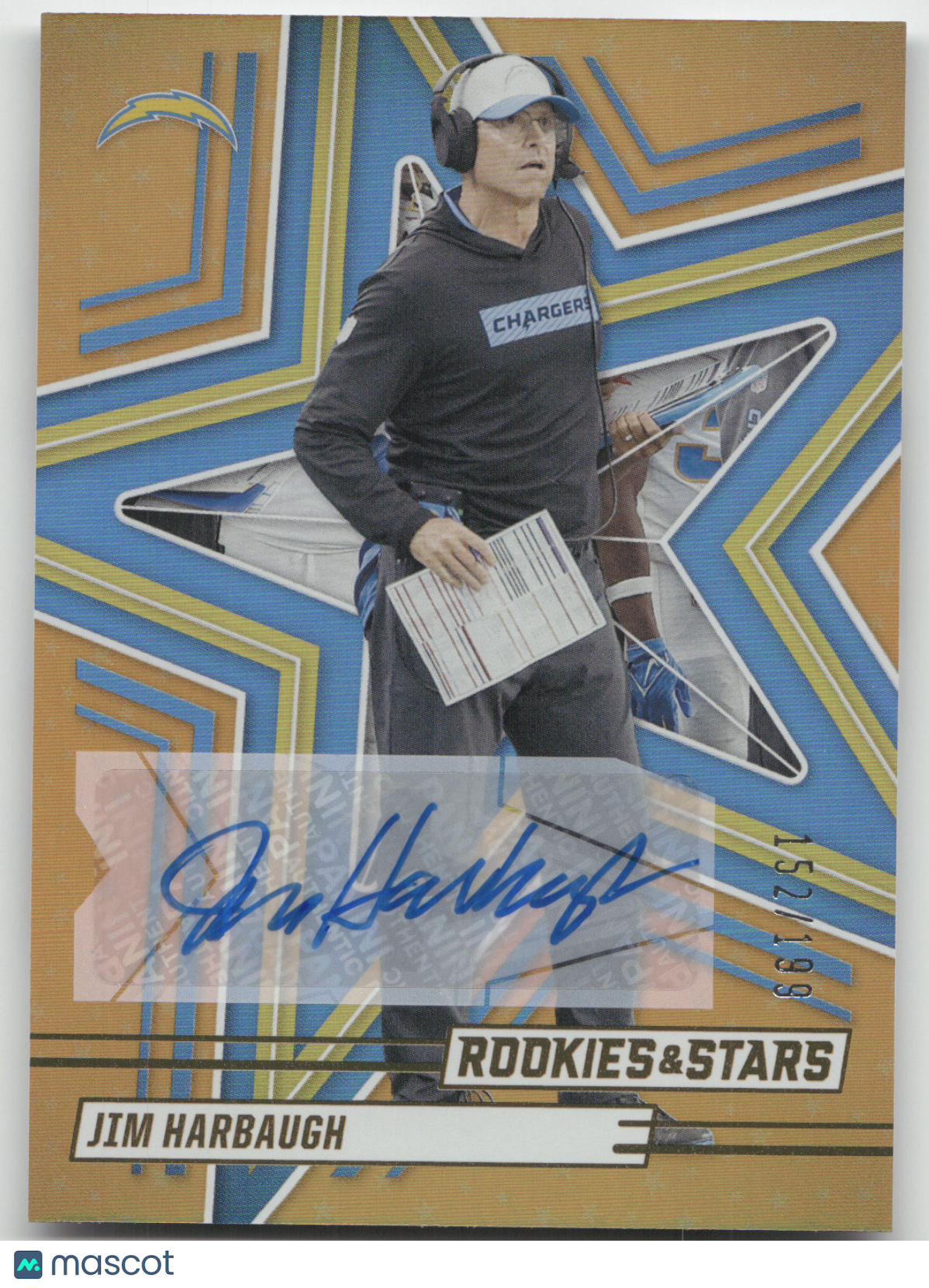 2025 Panini Rookies & Stars Jim Harbaugh #3 Signature Orange 152/199
