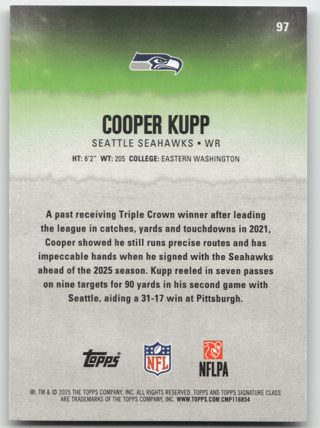 2025 Topps Signature Class Cooper Kupp #97 Chrome Blue Refractor 3/5